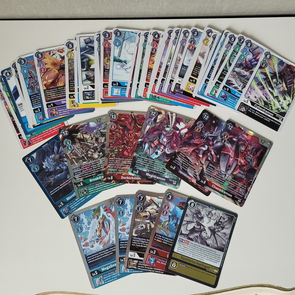 59 Card Digimon TCG Lot | Imperialdramon SEC + Chaosdramon SR | 11 Holos EX-03